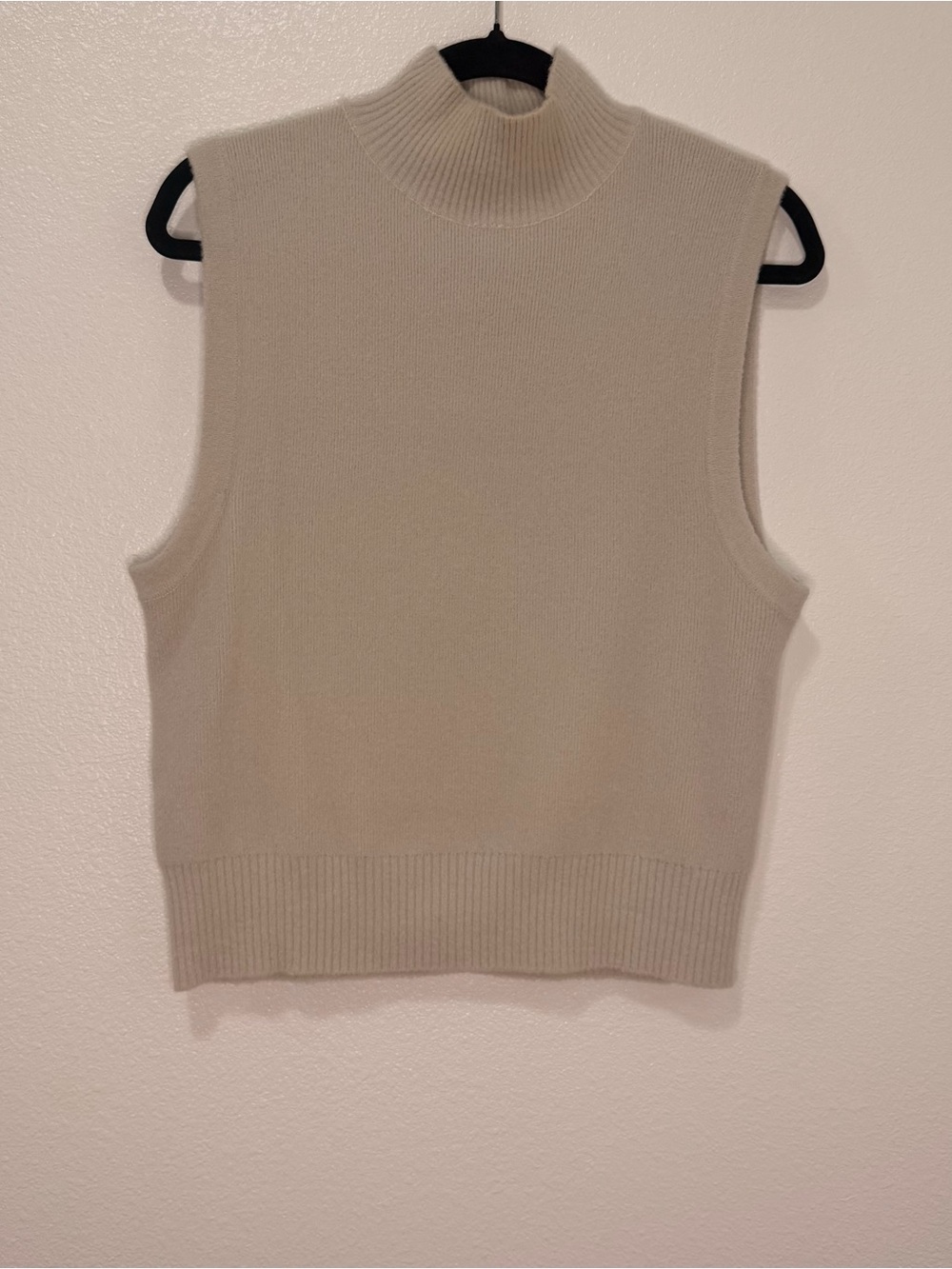 Sleeveless Mock Neck Knit Top - Cream
